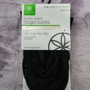 Gaiam Black Athletic Grip Socks for Yoga